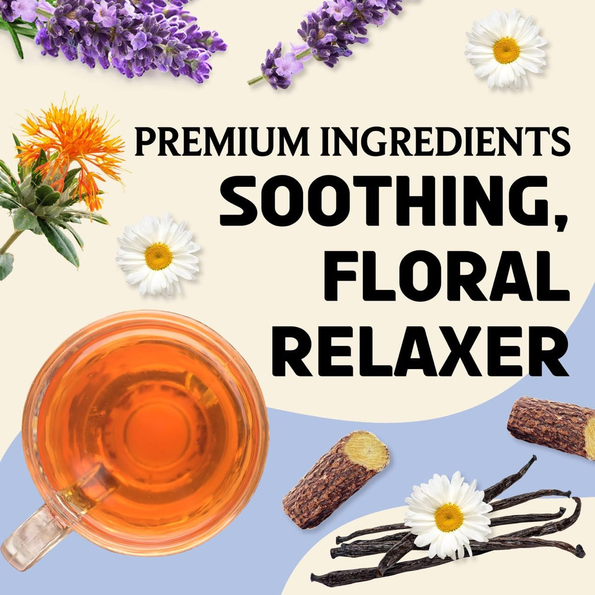 Brewix, Bedtime Blossom Calming Tea For Sleep (50+ Cups) Herbal All Natural, Supports a Good Night’s Sleep, Night Time, Caffeine Free with Rooibos