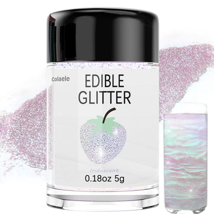 Iridescent Edible Glitter for Drinks - 5 Grams Prism Powder Cocktail Drink Glitter Food Grade Luster Shimmering Dust Vegan Metallic Food Coloring