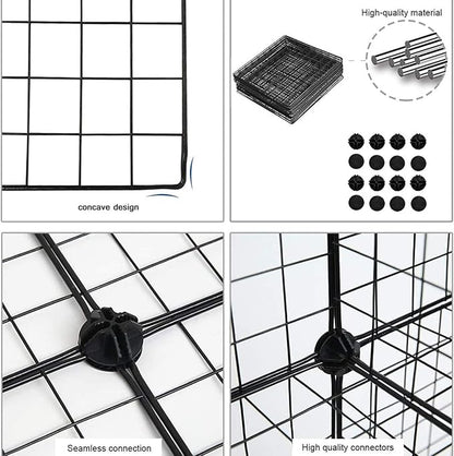 C&AHOME Wire Cube Storage, 2-Cube Storage Organizer Metal, C Grids Storage Bins Shelving, Modular Bookshelf Shelf, Closet Cabinet Ideal for Bedroom, Office 12.4”L x 12.4”W 24.8”H Black UWCS3002B