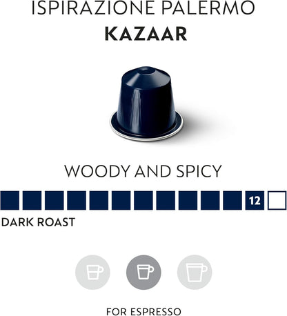 Nespresso Capsules Original Line, Kazaar, Dark Roast Coffee, 50 Count Coffee Pods
