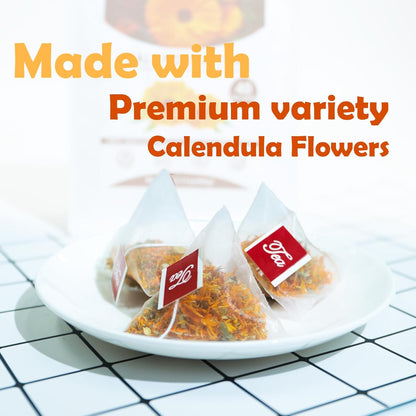 Tearelae - Premium Calendula Flowers Tea Bags - 1.5g x 40 Count - Natural Calendula Tea Cut & Sifted - Non-GMO - Caffeine-free
