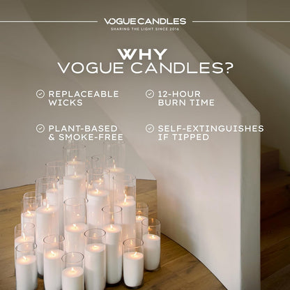 Vogue Candles 1LB Candle Sand with 15 Wicks | Plant-Based Refillable Wax Granules for DIY Candle Making | Clean Burning, Unscented, Smoke-Free, Vegan Candle Refill Kit- Black
