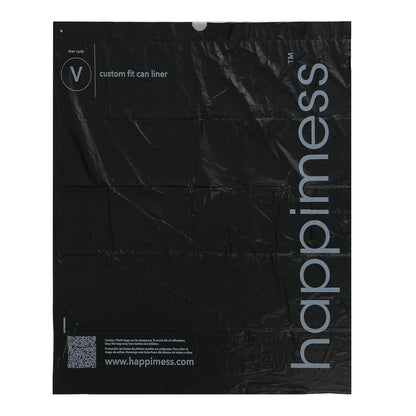 happimess HPM3000V-BLACK 30 Gallon Drawstring Unscented Trash Can Liner for Business Home Kitchen Commercial and Industrial Black (100-Count, 4-Rolls of 25 Liners)