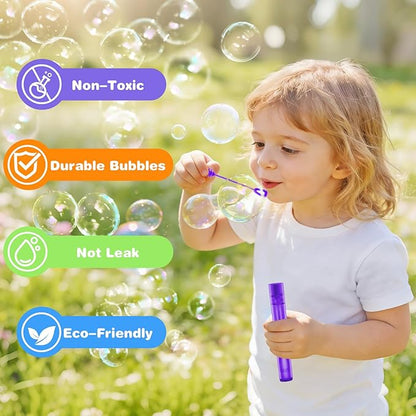 300 Pcs Mini Bubble Wands for Kids, Bulk Bubble Wands in 10 Colors, Kids Party Favor, Themed Birthday, Christmas, Goodies Bags, Wedding, Carnival Prizes Toys, Bubble Summer Outdoor Gifts for Kids