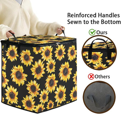 2pcs closet organizers and storage under bed,clothing blanket sweater sheet bedding comforter duvet quilt pillow toy storage bags with lids,dorm room essentials for containers 95L