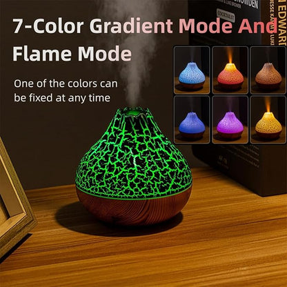 Mini Volcano Shape Humidifier, USB Personal Desktop Humidifier - 7 Colors, Super Quiet for Office Room, Bedroom (Black)