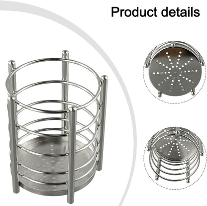 Utensil Holder, Stainless Steel Utensil Drying Rack, Dish Drainer for Kitchen Counter, Cutlery Flatware Holder Forks, Knives, Spoons, Chopsticks Organizer