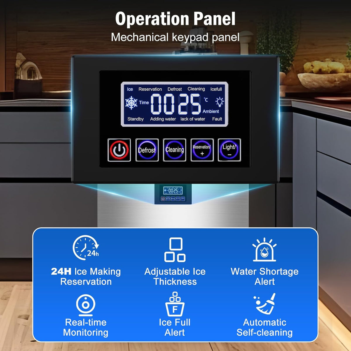 Commercial Ice Maker Machine 350 LBS/24H, 136 Ice Trays Freestanding & Undercounter Ice Machine Stainless Steel with 60 LBS Ice Storage Capacity, Ice Maker with Water Line and Filter, Dual Water Inlet