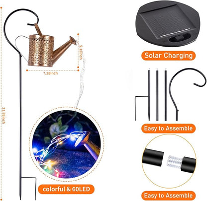 SRNPMIU Solar Watering Can Light, Solar Yard Decorations Outdoor, Garden Decor Lights, IP65 Waterproof Hanging Lantern Lights, Flower Bed Decor, Gifts for Grandma, Women, Mom