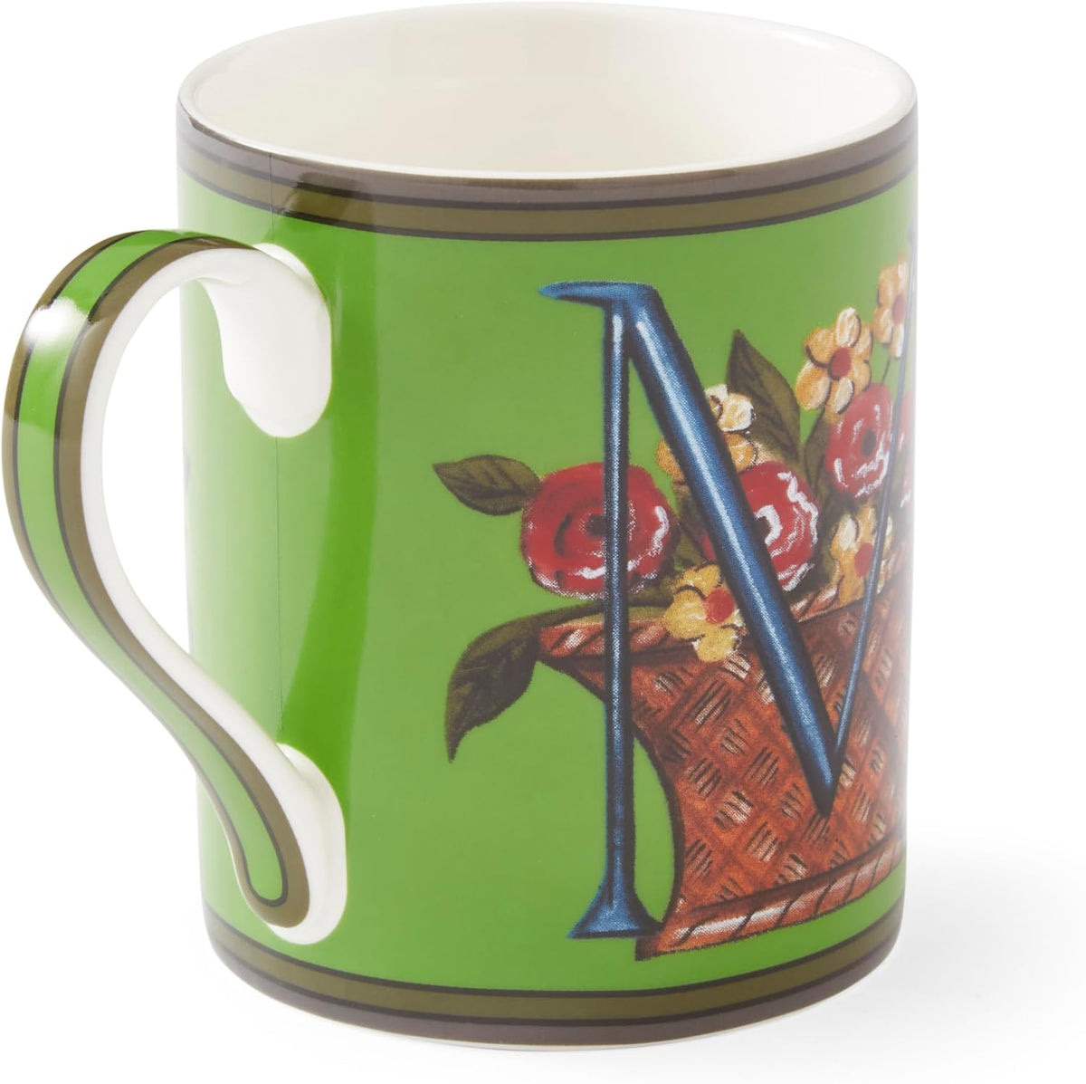 Spode Kit Kemp Alphabet Mug - Letter M Monogram in Fine China, 12oz Ceramic Coffee Cup for Hot Drinks, Personalized Drinkware for Unique Gifts, Dishwasher Safe Tea or Coffee Mug - Gift Box Included