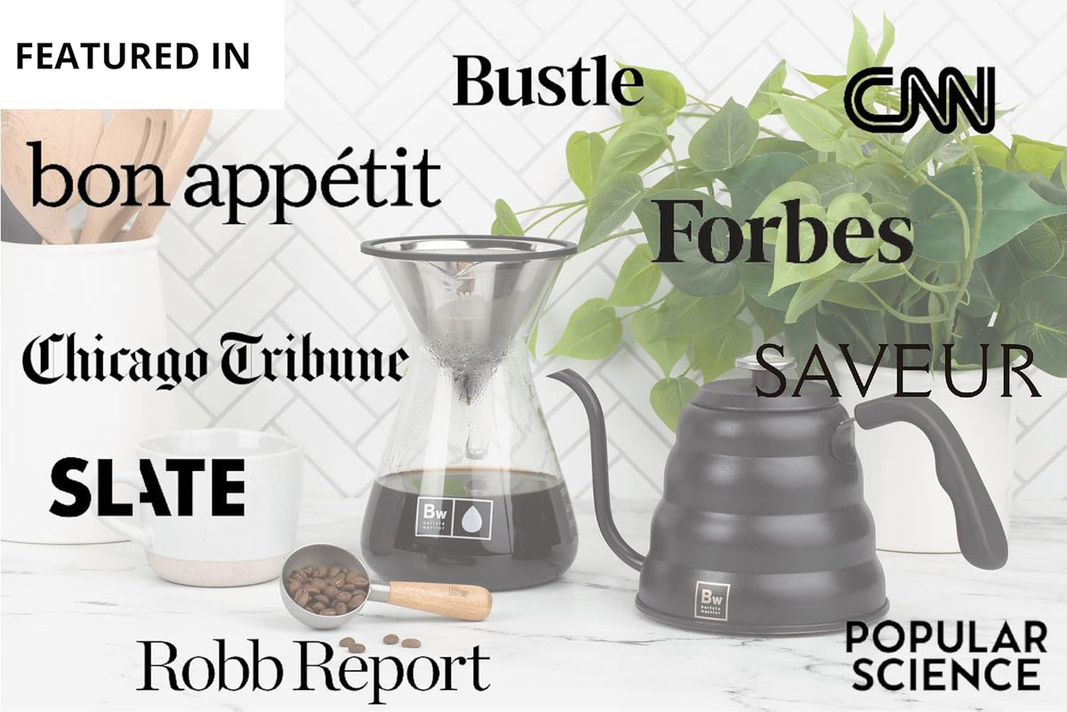 Barista Warrior Pour Over Coffee Maker Set – Pour Over Kit Includes Large Glass Carafe, Reusable Dripper Filter, and Coffee Scoop