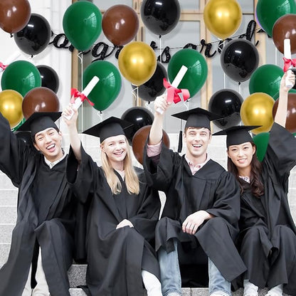 Dark Green Black Gold Balloon Arch Kit - Dark Green Gold Balloons Black Brown Balloon for Football Safari Jungle Wildland Camo Military Birthday Baby Shower Graduation Party Decorations