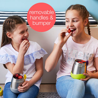 b.box Insulated Food Jar with Spork, 11 oz Lunch Containers for Kids | Stainless Steel Lunch Box for Kids, Food Containers, Warm 5 Hours, Easy Open, Dishwasher Safe, BPA Free — Emerald Forest
