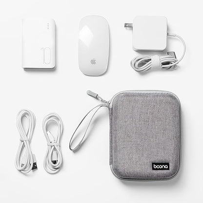 Small Travel Carrying Storage Case, 4.4"x4.4" Charger Organizer, Pouch compatible with MacBook Power Adapter, Laptop Accessories Cables, Cords, USB Drives, Earphones