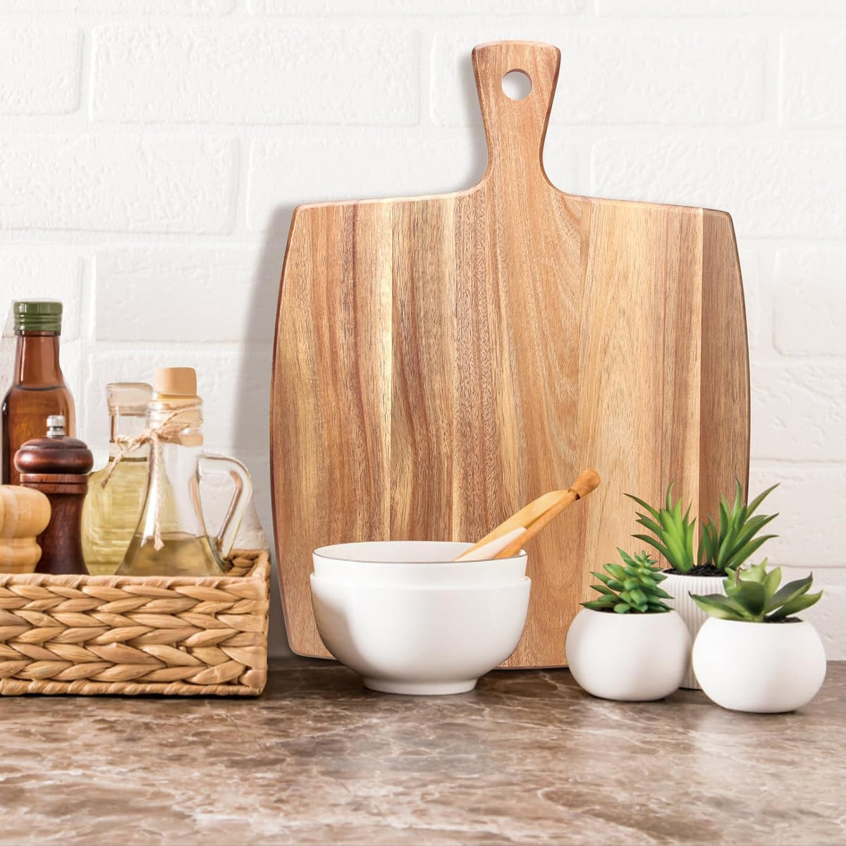Large Wooden Charcuterie Boards Acacia Wood Cutting Boards for Kitchen Meat Chopping Board Bread Serving Cheese Board Decorative Big Cutting Board