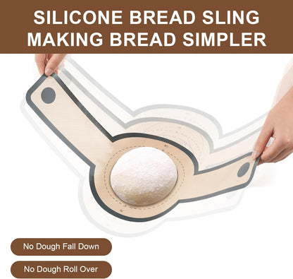 3 PCS Silicone Bread Sling for Dutch Oven Liners, Non Stick & Easy to Clean Silicone Bread Baking Mat with Extra Long Handles
