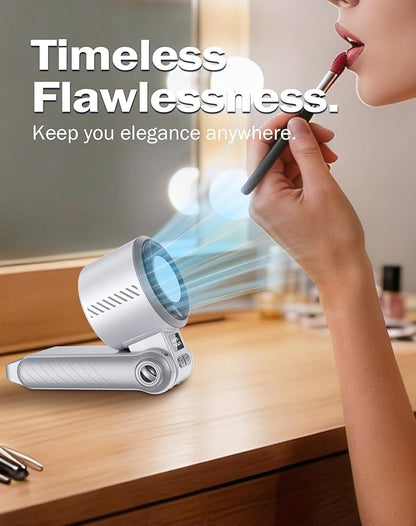 Portable Handheld Fan with Cooling Ice Function, Rechargeable Mini Personal Fan, 5 Speeds Strong Wind, Quiet USB Travel Fan for Outdoor, Office, Summer Heat