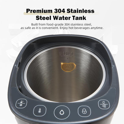 OCTAVO Water Boiler & Warmer 5 Liter, 304 Stainless Steel Water Tank, 700 Watt 6 Adjustable Water Temperature, LCD Touch Control Screen, Child Lock with Water Shortage Indicator
