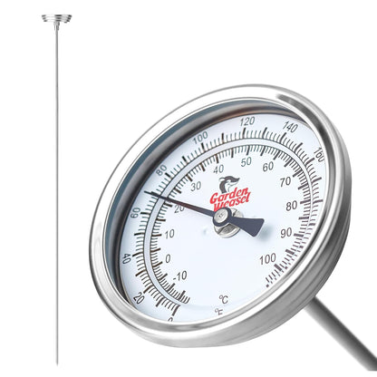 Garden Weasel Analog Soil & Composting Dial Thermometer - 36-Inch Probe, Measures 0 to 220 Degrees Fahrenheit, Soil Temperature, Worm Compost, 98001-A
