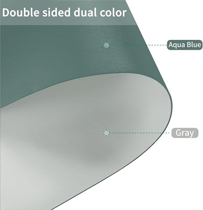 Leather Table Cover,1.8mm Thick,30x60 Inch Desk Cover,Large Desk Mat,Table Protector,Table Cover Protector,Dining Table Cover Protector,XL Desk Mat(Aqua Blue+Gray,30x60)