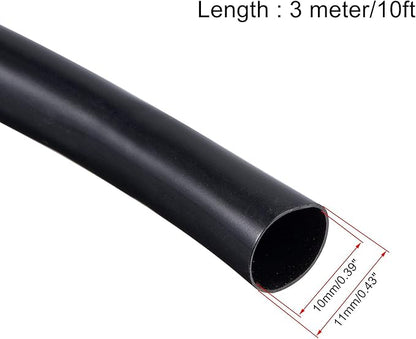 uxcell Black PVC Tube Wire Harness Tubing, 3/8-inch(10mm) ID 10ft Sleeve for Wire Sheathing Wire Protection