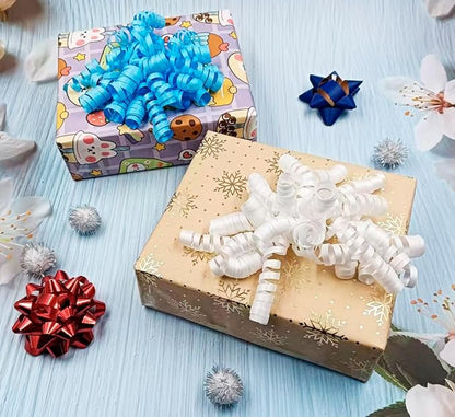 6pcs Self Adhesive Curly Bows for Gift Wrapping, Sparkling Ribbon Bows for Present Boxes, Birthday, Christmas, Wedding Decorations
