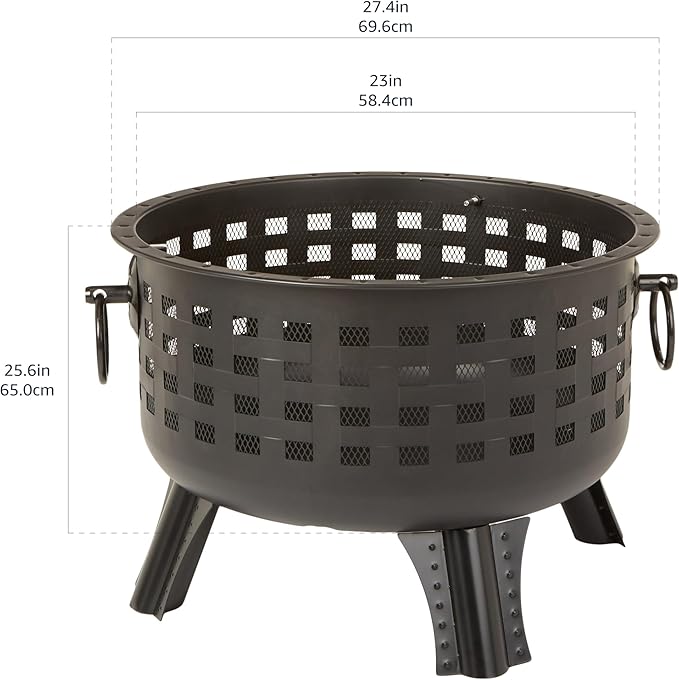 Amazon Basics 27 inch Steel Round Lattice Fire Pit
