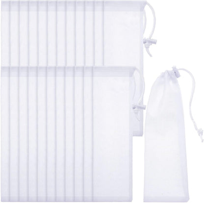 Lint Traps Catcher for Washing Machine Nylon Mesh Lint Traps for Home Laundry Washing Machine Drain Systems Discharge Hoses Filter, 9.4 x 3.1 Inch (24 Pieces)
