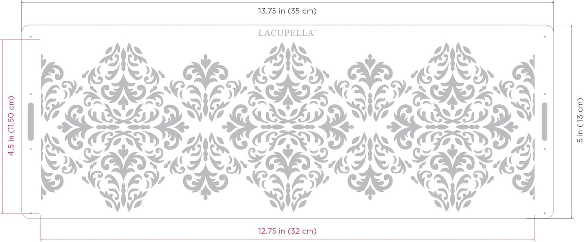 Long Border Cake Stencil, 4" x 12.75" (Belles)