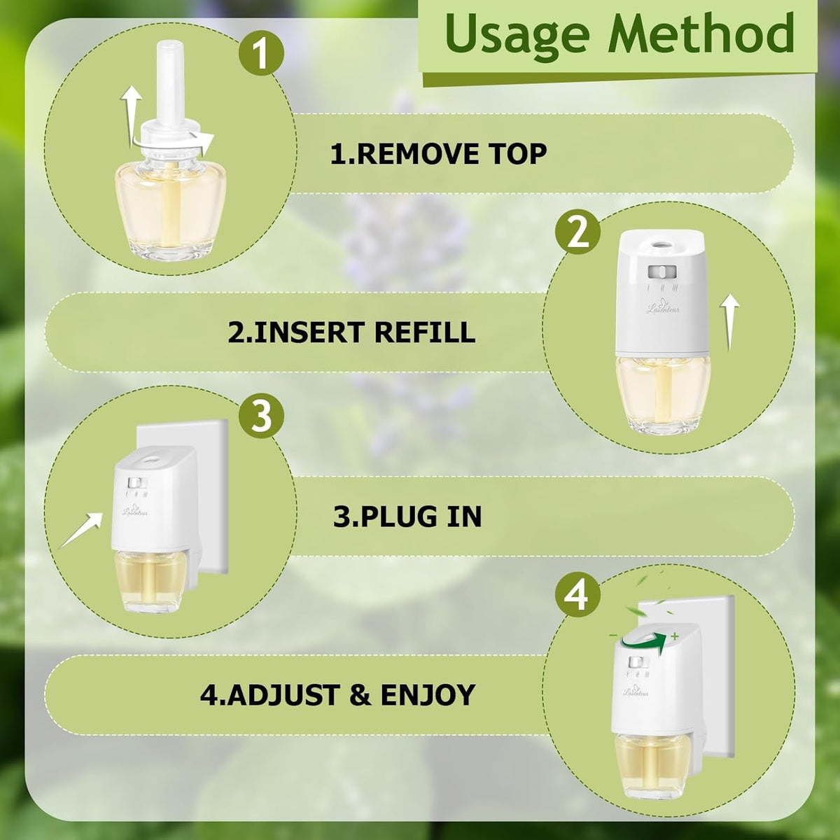 Plug-In Air Freshener Refills 12 Count - Palo Santo & Eucalyptus, Baby Powder Scent For Rooms & Bathrooms Office Wall Plug-In Refills, Compatible with Air Wick,Compatible with Glade