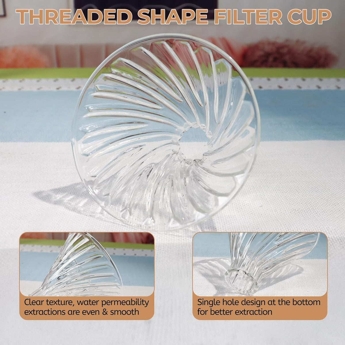 Pour Over Coffee Maker 600ml Borosilicate Glass Drip