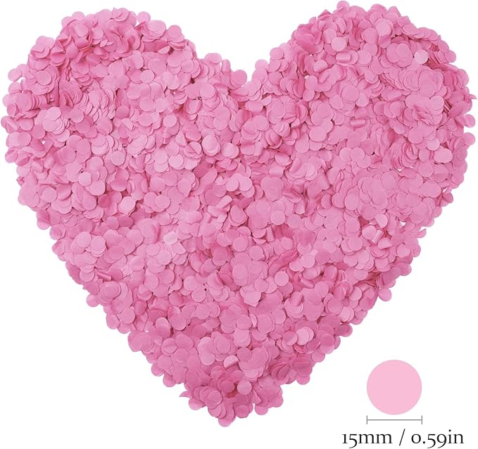 0.5LBS Confetti, Pink Biodegradable Confetti - Rectangular Fluttering Tissue Paper Confetti for Gender Reveal and Launcher use – Parties, Concerts and Weddings for Events (0.5Lbs pink)