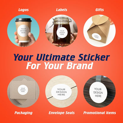 5-1000 Custom Vinyl Stickers - Upload Your own Image, Text, Design, Logo - Personalized Logo Labels for Handmade, Packaging, Bottle, Jars, Candle, Brand Stickers (White, 3x3)