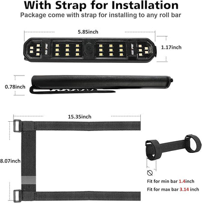 SUNPIE Truck Bed Lights Car Interior LED Lights with Switch Button &Strap Rechargeable Type-C Battery Powered Car Interior Lighting for Wrangler Truck RV Van Lorry Camper Boat Caravan Motorhome