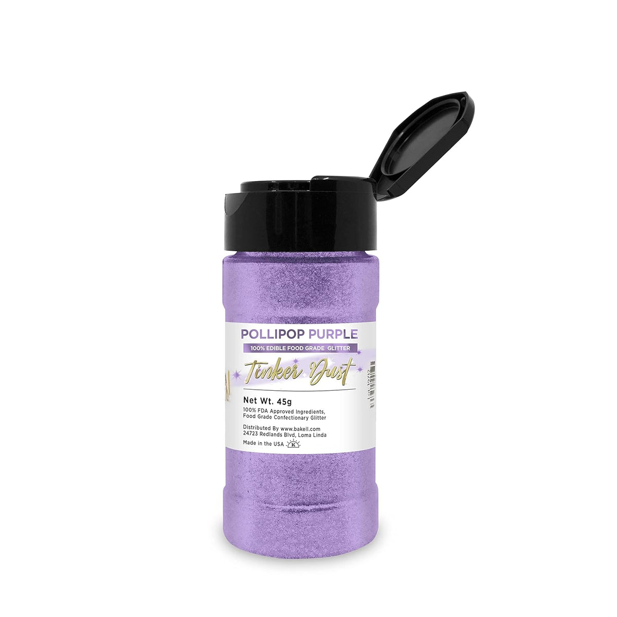 Pollipop Purple Bakell Edible Glitter, 45 Grams, Tinker Dust Edible Glitter, Kosher Certified, 100% Edible Glitter, Cakes, Cupcakes, Cake Pops
