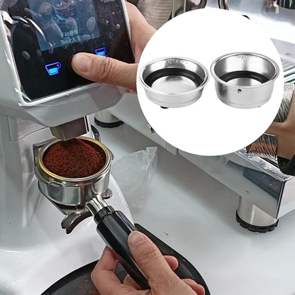 2Pcs Coffee Filter Basket, 51mm Pressurized Coffee Filter Cups Strainer Stainless Steel With Strainer