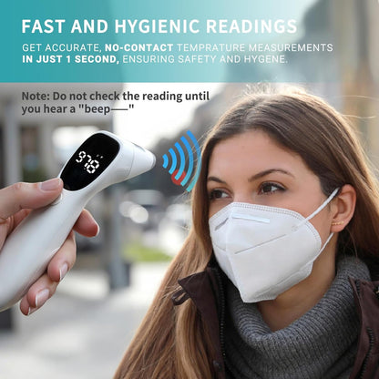 Dual Mode Thermometer for Adults, Kids, and Babies – Infrared Digital Forehead and Ear Thermometer, No Touch with Fever Alarm and Fast Results
