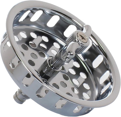 Mr. Scrappy 3.5" Sink Drain Assembly with Twist Lock Basket Strainer, Solid Brass, Polished Chrome
