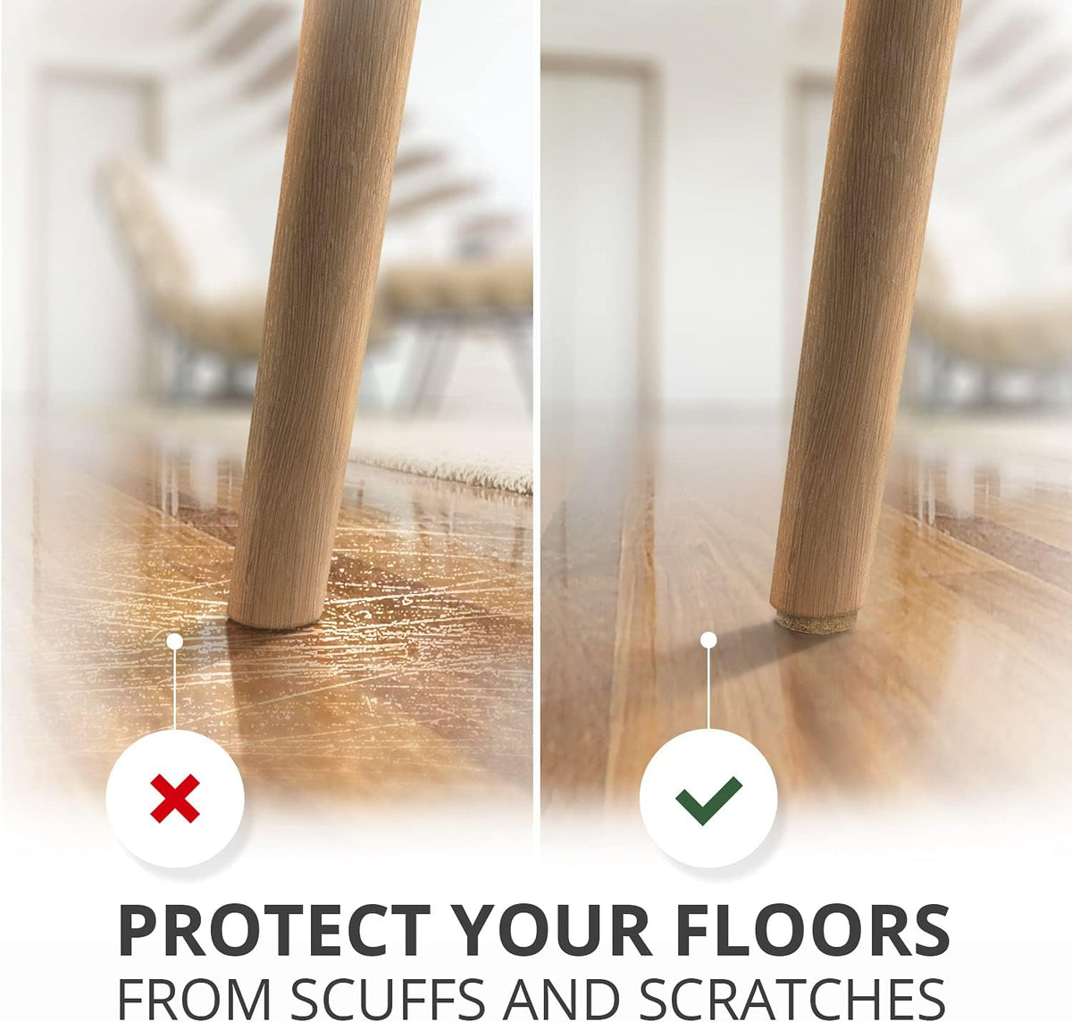 Best Felt Furniture Pads X-PROTECTOR - 48 Premium Chair Felt Pads Floor Protector for Furniture Feet Wood Hardwood Floors - Protect Your Hard Floors! (Beige)