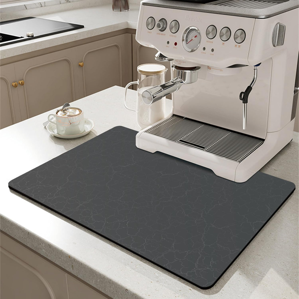 Coffee Maker Mat for Countertops, Coffee Bar Accessories Fit Under Coffee Machine Mat 19"x12"Rubber Backed Coffee Pots - Table Mat under Appliance