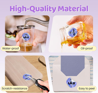 2 Inch Round Laser Rainbow Thermal Label, Waterproof and Self-Adhesive Thermal Printer Labels for Gift Wrapping, Custom Logo Design, Thanks Card, Name & Price Tag, 400 Labels/Roll
