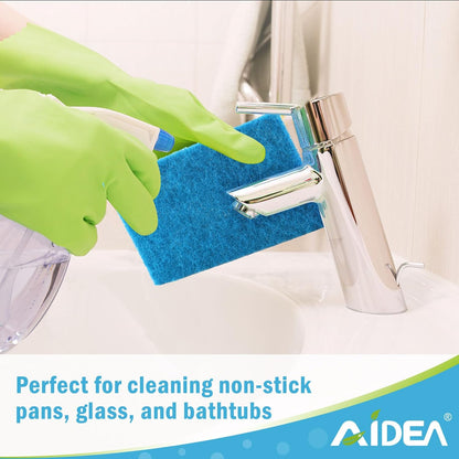 AIDEA Non-Scratch Scouring Pads, Dish Scrubber Pads for Household and Kitchen, Multipurpose Scour Pads for Cleaning, 24 Pack, 5.5in*3.5in