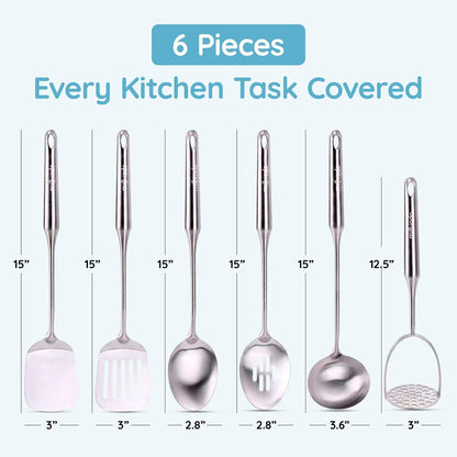 Soup Ladle, PrStainless Steel Ladle, 15" Ladles for Serving or Cooking, Premium Quality, Dishwasher Safe, Heavy Duty Durable Metal, 4 Ounce Kitchen Ladel