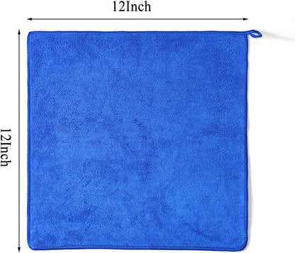 Microfiber Cleaning Cloth for Kitchen Housekeeping Dish Electronics Dust Rags Thick Lint Free Car Wash DryingTowel (12"x12") Green/Blue/Orange -6 Pack