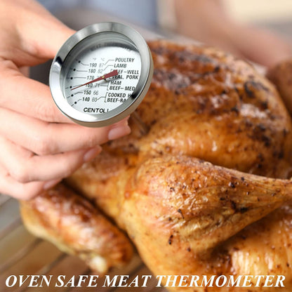 Meat Thermometer Oven Safe, 2 Pieces Dishwasher Safe Meat Thermometers for Cooking and Grilling
