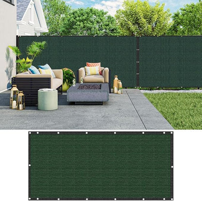 LITA 6' x 197' Garden Privacy Fence Screen Cover (HDPE) UV Protection Weather-Resistant Heavy Duty Shade Cover for Deck, Patio, Backyard, Outdoor Pool, Porch, Railing, Dark Green, Customizable