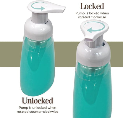Clear Plastic Foaming Bathroom Countertop Soap Dispensers, Foaming Pump Bottles, Refillable Plastic Container for Liquid Soap, Compatible with Dr Bronner's Pure Castile Soap 250ml (8.5 oz) - (3 Pack)