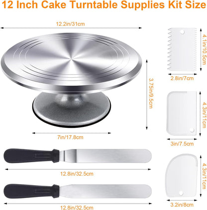 Uten Cake Decorating Supplies Kit 33pcs, Aluminium Cupcake Stand Turntable