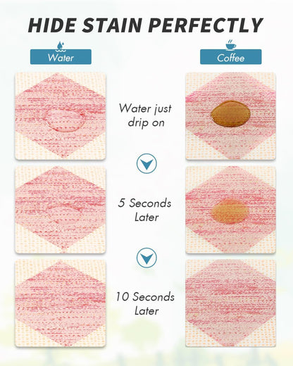 AMOAMI Coffee Mat Hide Stain Rubber Backed Absorbent Dish Drying Mat for Kitchen Counter - Fits Under Coffee Maker or Machine - PINK 17x31.5