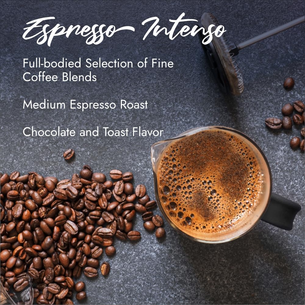 Caffe Borbone Whole Bean Coffee, Espresso Intenso, Medium Roast, Full-Bodied and Strong, Premium Robusta Coffee Beans